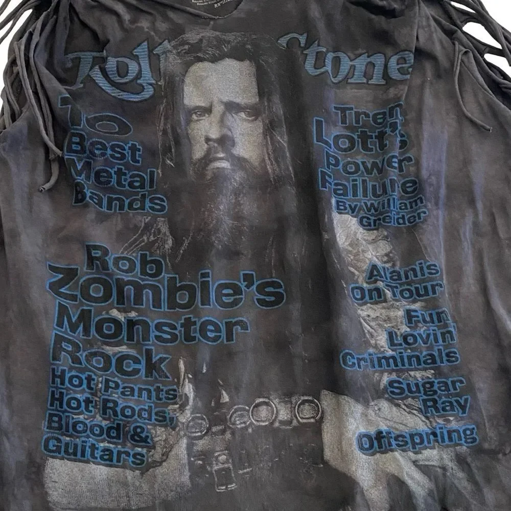 Rolling Stone Magazine Rob Zombie Graphic Tie Dye Custom Tee Size XL